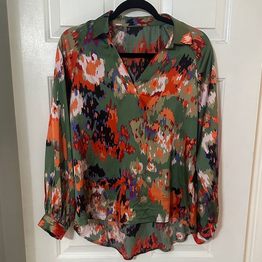 Amazon Multicolor Abstract Print Women's Top
